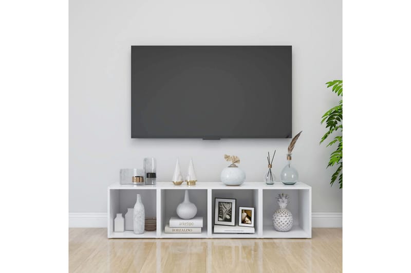 TV-bänk vit 37x35x37 cm spånskiva - Vit - Möbler - Vardagsrum - Tv-möbler & mediamöbler - Tv-bänkar