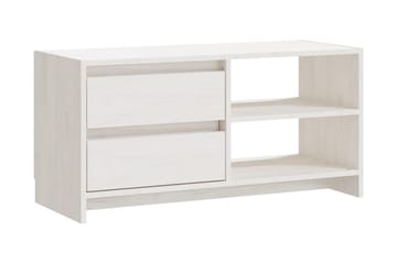 TV-bänk vit 80x31x39 cm massiv furu