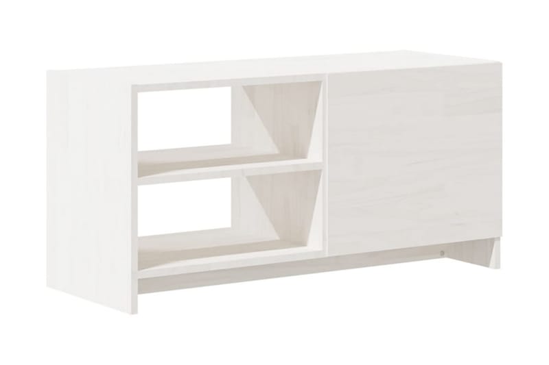 TV-bänk vit 80x31x39 cm massiv furu - Vit - Tv-bänkar