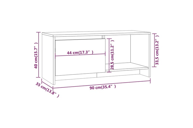 TV-bänk vit 90x35x40 cm - Vit - Möbler - Vardagsrum - Tv-möbler & mediamöbler - Tv-bänkar