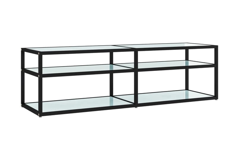 TV-bänk vit marmor 140x40x40,5 cm härdat glas - Vit - Möbler - Vardagsrum - Tv-möbler & mediamöbler - Tv-bänkar