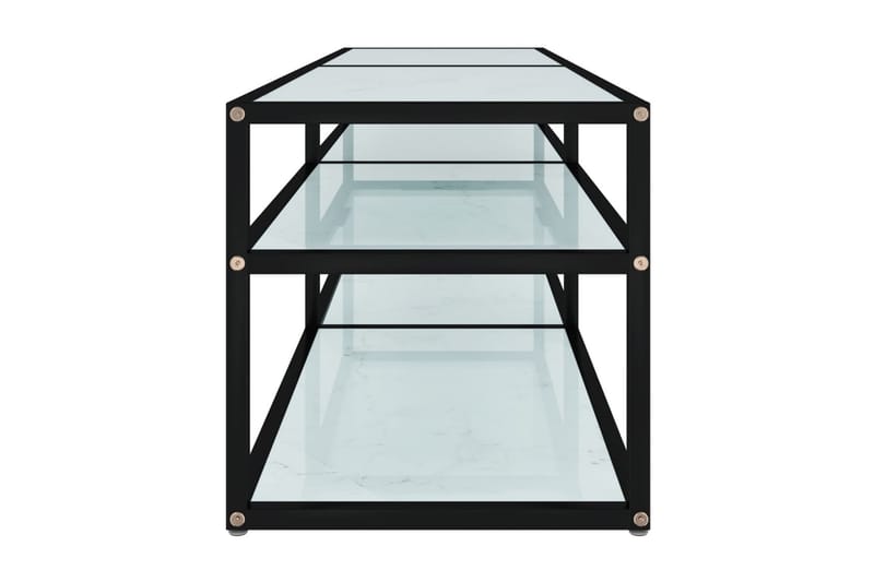 TV-bänk vit marmor 140x40x40,5 cm härdat glas - Vit - Möbler - Vardagsrum - Tv-möbler & mediamöbler - Tv-bänkar