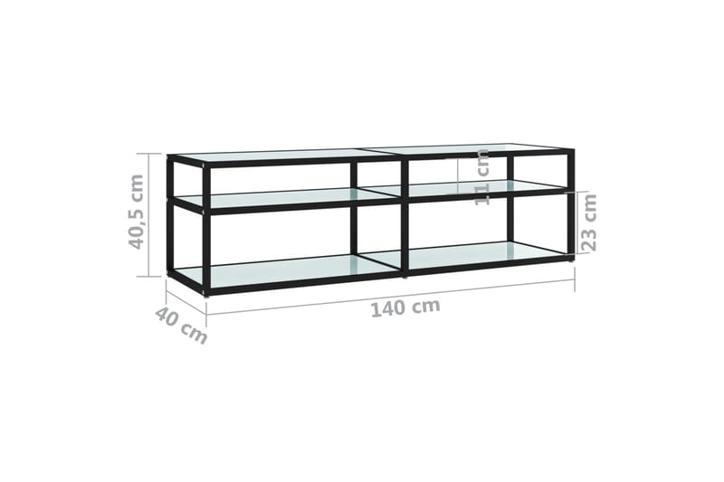 TV-bänk vit marmor 140x40x40,5 cm härdat glas - Vit - Möbler - Vardagsrum - Tv-möbler & mediamöbler - Tv-bänkar