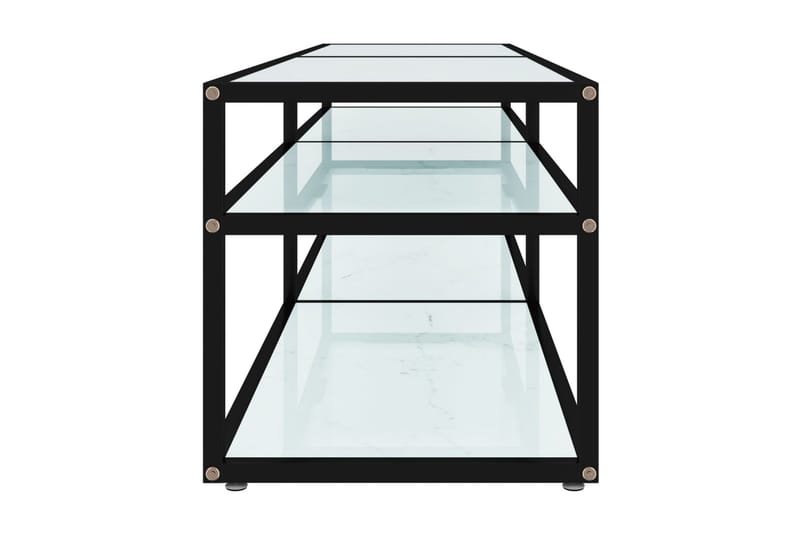 TV-bänk vit marmor 160x40x40,5 cm härdat glas - Vit - Möbler - Vardagsrum - Tv-möbler & mediamöbler - Tv-bänkar
