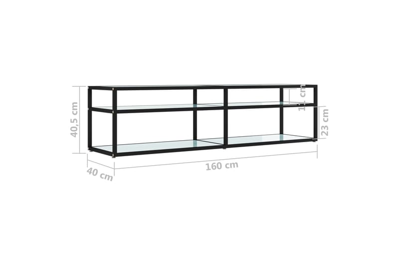 TV-bänk vit marmor 160x40x40,5 cm härdat glas - Vit - Möbler - Vardagsrum - Tv-möbler & mediamöbler - Tv-bänkar