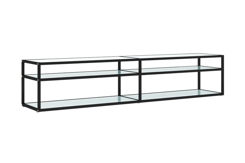 TV-bänk vit marmor 200x40x40,5 cm härdat glas - Vit - Möbler - Vardagsrum - Tv-möbler & mediamöbler - Tv-bänkar