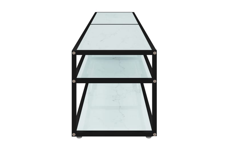 TV-bänk vit marmor 200x40x40,5 cm härdat glas - Vit - Möbler - Vardagsrum - Tv-möbler & mediamöbler - Tv-bänkar