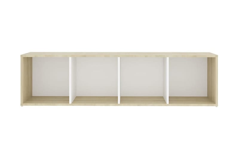 TV-bänk vit och sonoma-ek 142,5x35x36,5 cm spånskiva - Vit - Möbler - Vardagsrum - Tv-möbler & mediamöbler - Tv-bänkar
