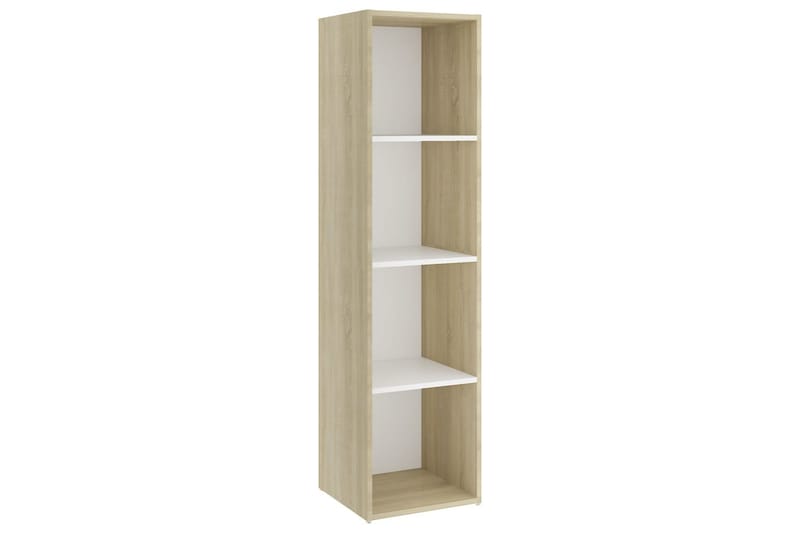 TV-bänk vit och sonoma-ek 142,5x35x36,5 cm spånskiva - Vit - Möbler - Vardagsrum - Tv-möbler & mediamöbler - Tv-bänkar