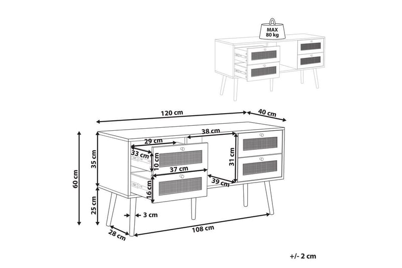 TV-bänk Perote - Möbler - Vardagsrum - Tv-möbler & mediamöbler - Tv-bänkar