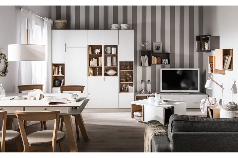 4YOU Mediabänk 187 cm Vit - Möbler - Vardagsrum - Tv-möbler & mediamöbler - Tv-bänkar