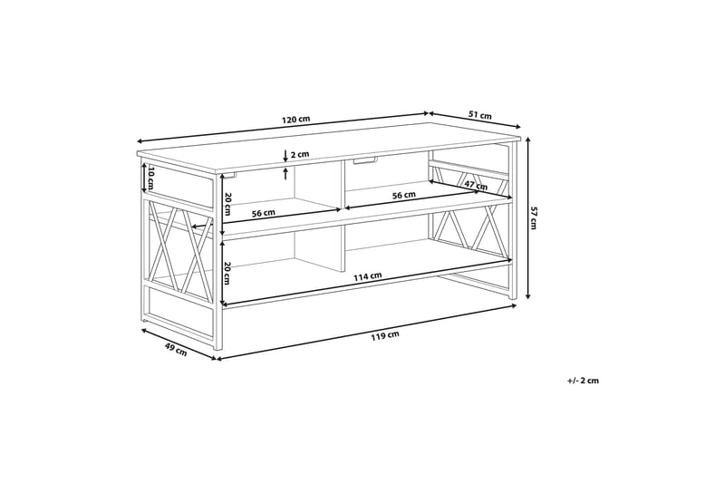 ADHYAN TV-Bänk 120 cm Brun - Brun - Möbler - Vardagsrum - Tv-möbler & mediamöbler - Tv-bänkar
