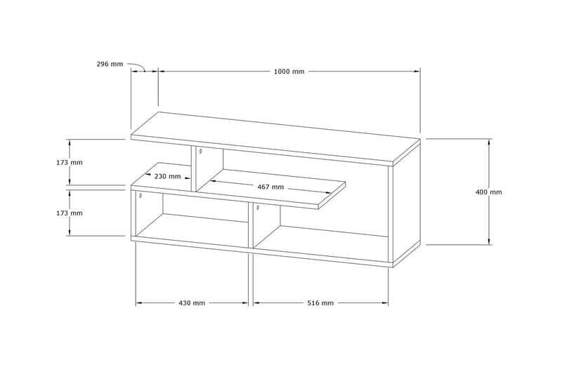 AGATEA Tv-bänk 100x40 cm Blå - Möbler - Vardagsrum - Tv-möbler & mediamöbler - Tv-bänkar