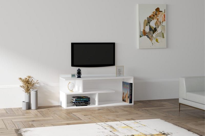 AGATEA Tv-bänk 100x40 cm Vit - Möbler - Vardagsrum - Tv-möbler & mediamöbler - Tv-bänkar