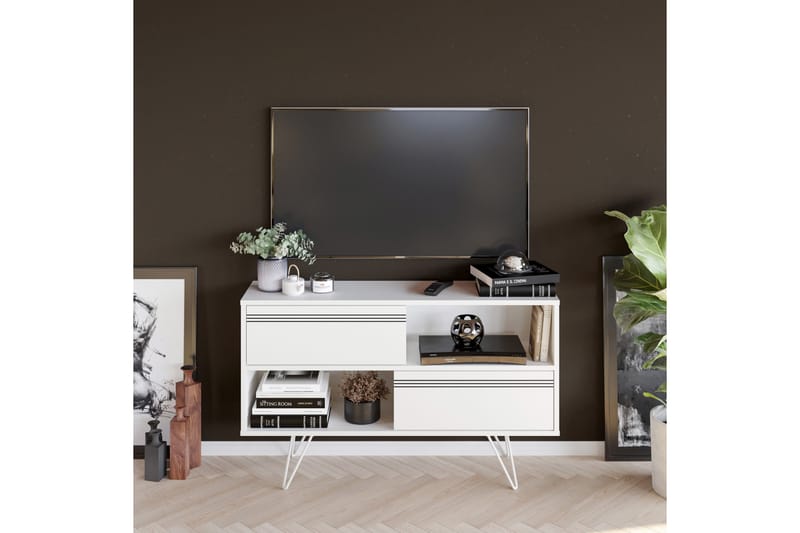 AGATEA Tv-bänk 120x71 cm Vit - Tv-bänkar