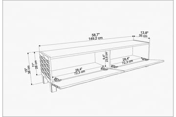 AGATEA Tv-bänk 149,2x38 cm Vit - Möbler - Vardagsrum - Tv-möbler & mediamöbler - Tv-bänkar