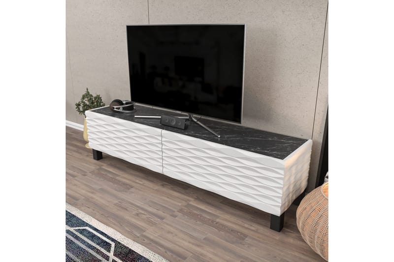 AGATEA Tv-bänk 149,2x38 cm Vit - Möbler - Vardagsrum - Tv-möbler & mediamöbler - Tv-bänkar