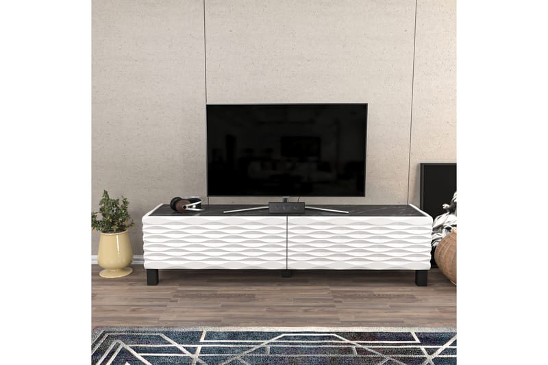 AGATEA Tv-bänk 149,2x38 cm Vit - Möbler - Vardagsrum - Tv-möbler & mediamöbler - Tv-bänkar