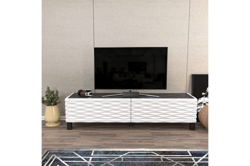 AGATEA Tv-bänk 149,2x38 cm Vit - Tv-bänkar