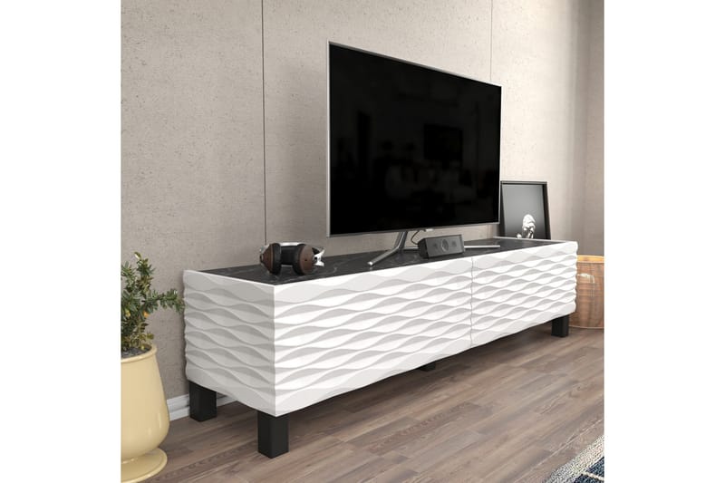 AGATEA Tv-bänk 149,2x38 cm Vit - Möbler - Vardagsrum - Tv-möbler & mediamöbler - Tv-bänkar