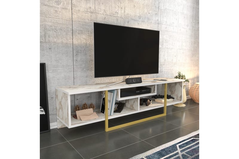 AGATEA Tv-bänk 150x40 cm Guld - Möbler - Vardagsrum - Tv-möbler & mediamöbler - Tv-bänkar