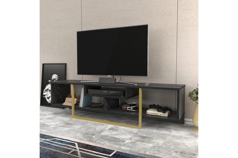 AGATEA Tv-bänk 150x40 cm Svart - Möbler - Vardagsrum - Tv-möbler & mediamöbler - Tv-bänkar