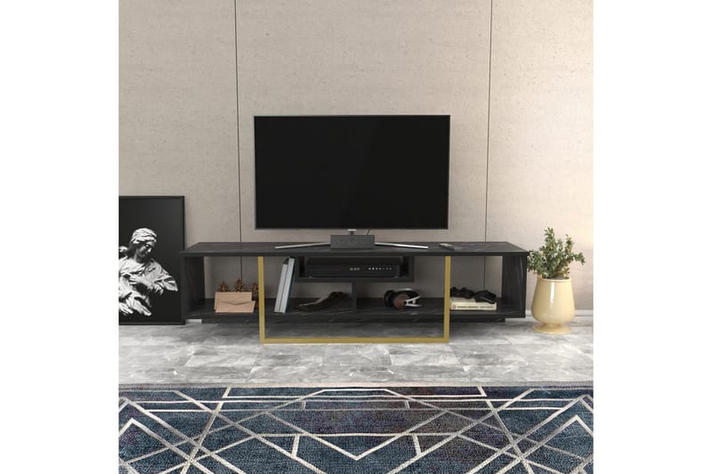 AGATEA Tv-bänk 150x40 cm Svart - Möbler - Vardagsrum - Tv-möbler & mediamöbler - Tv-bänkar