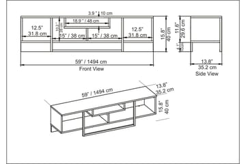 AGATEA Tv-bänk 150x40 cm Vit - Möbler - Vardagsrum - Tv-möbler & mediamöbler - Tv-bänkar