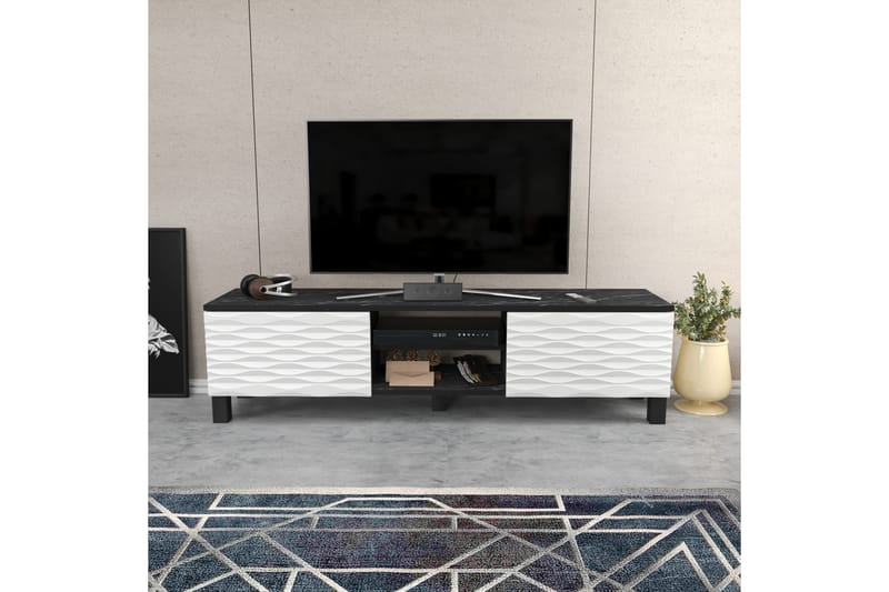 AGATEA Tv-bänk 150x40,3 cm Svart - Möbler - Vardagsrum - Tv-möbler & mediamöbler - Tv-bänkar