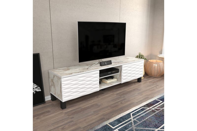 AGATEA Tv-bänk 150x40,3 cm Vit - Tv-bänkar