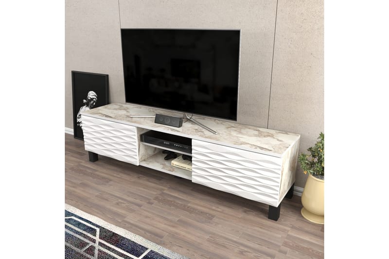 AGATEA Tv-bänk 150x40,3 cm Vit - Möbler - Vardagsrum - Tv-möbler & mediamöbler - Tv-bänkar