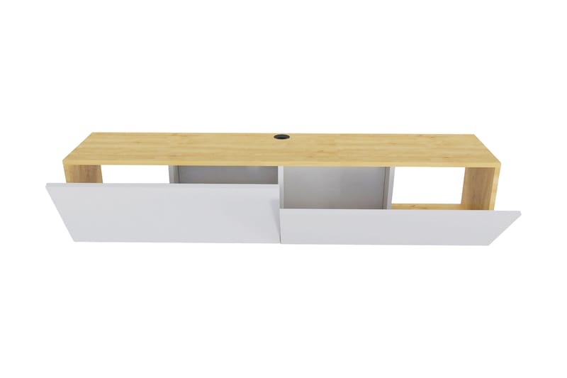 AGATEA Tv-bänk 159,7x34,1 cm Vit - Tv-bänkar