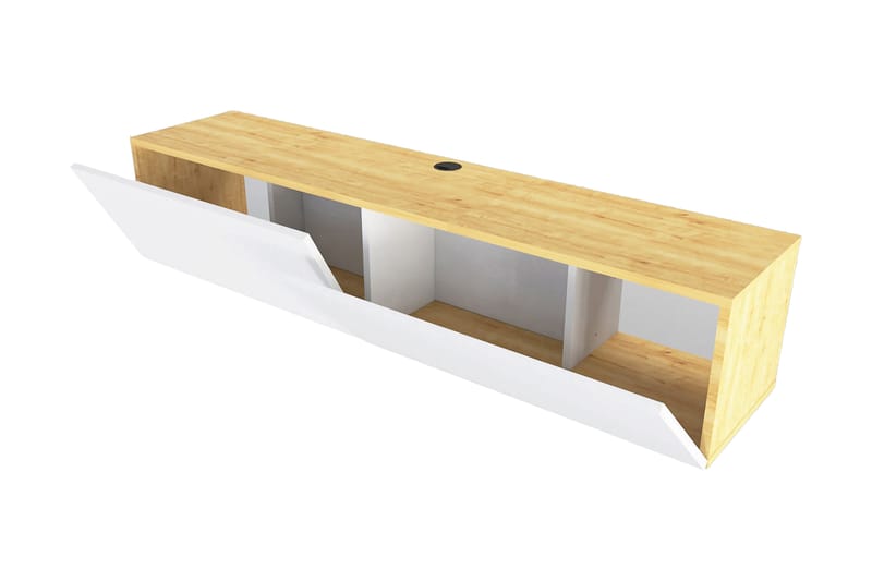 AGATEA Tv-bänk 159,7x34,1 cm Vit - Tv-bänkar