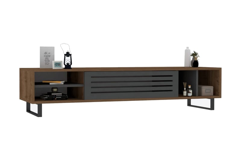 AGATEA Tv-bänk 160x35 cm Brun - Möbler - Vardagsrum - Tv-möbler & mediamöbler - Tv-bänkar