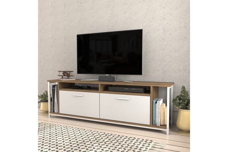 AGATEA Tv-bänk 160x50,8 cm Vit - Tv-bänkar