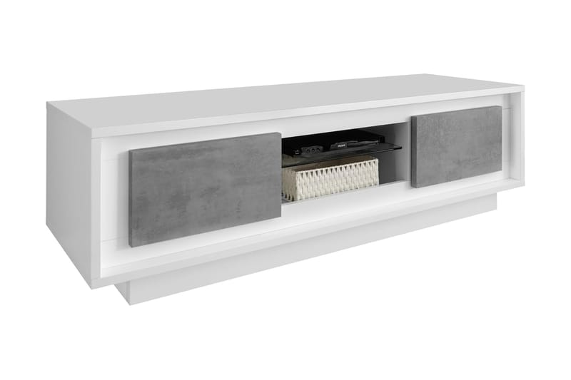 AIMILIO TV-Bänk 156 cm Vit/Grå - Möbler - Vardagsrum - Tv-möbler & mediamöbler - Tv-bänkar