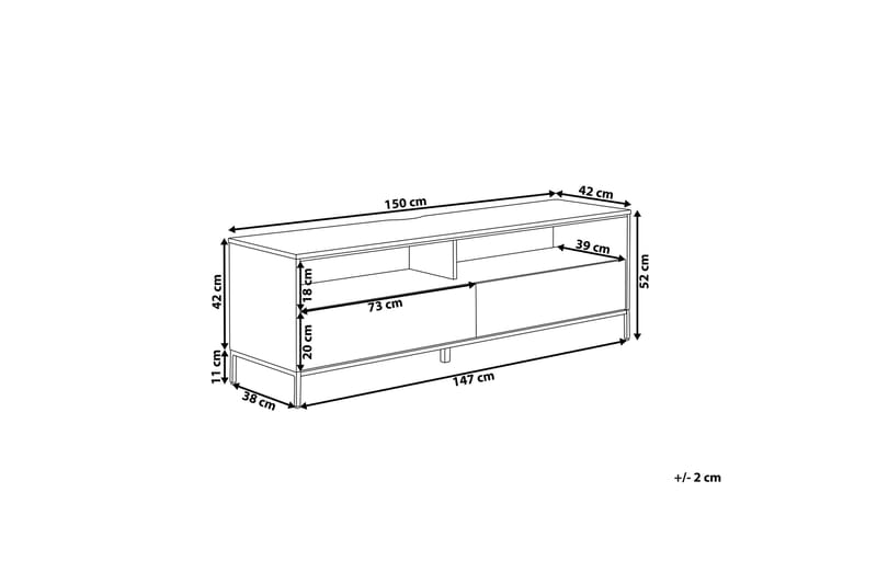 AIRIAN TV-Bänk 150 cm med LED Vit - Tv-bänkar