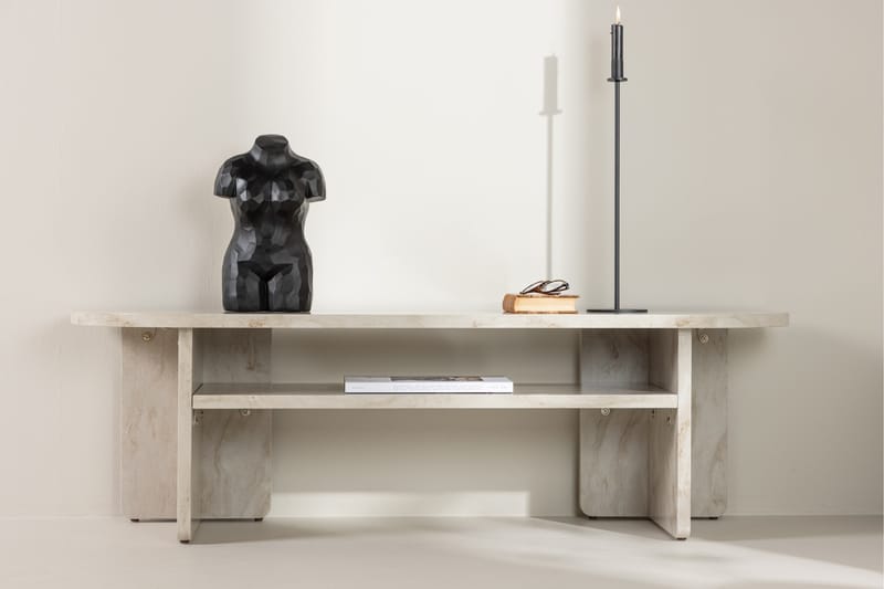 Ålesund Travertin Tv-bänk 140x40 cm - Beige - Möbler - Vardagsrum - Tv-möbler & mediamöbler - Tv-bänkar