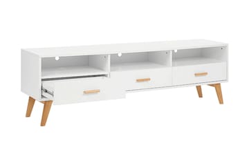 Alfambra Lång Golvstående Tv Bänk 180 cm med Förvaring i Ek - Vit - Möbler - Vardagsrum - Tv-möbler & mediamöbler - Tv-bänkar