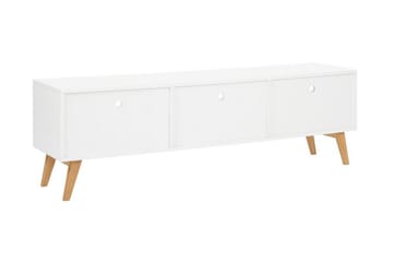 Alfambra Lång Golvstående Tv Bänk 180 cm med Förvaring i Ek - Vit - Möbler - Vardagsrum - Tv-möbler & mediamöbler - Tv-bänkar