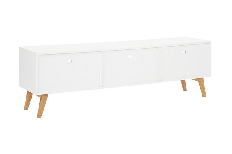 Alfambra Lång Golvstående Tv Bänk 180 cm med Förvaring i Ek - Vit - Möbler - Vardagsrum - Tv-möbler & mediamöbler - Tv-bänkar
