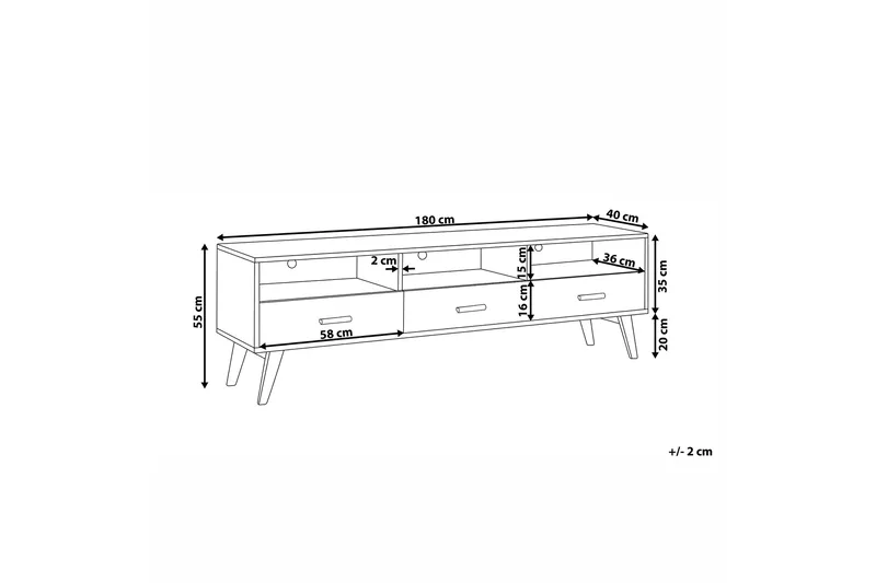 Alfambra TV-bänk 180 cm - Vit - Möbler - Vardagsrum - Tv-möbler & mediamöbler - Tv-bänkar