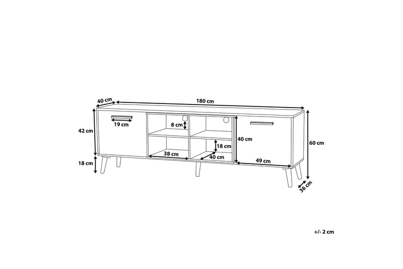 Alloa Tv-Bänk 40x180 cm - Trä/Natur - Möbler - Vardagsrum - Tv-möbler & mediamöbler - Tv-bänkar