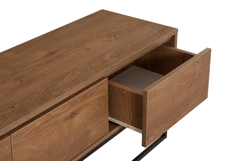 ALYKES Tv-bänk 140 cm Mörkbrun/Svart - Möbler - Vardagsrum - Tv-möbler & mediamöbler - Tv-bänkar