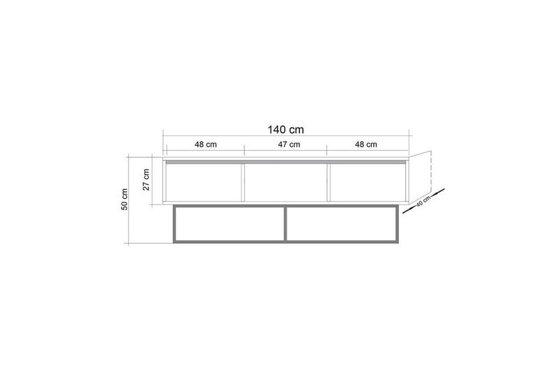 ALYKES Tv-bänk 140 cm Mörkbrun/Svart - Möbler - Vardagsrum - Tv-möbler & mediamöbler - Tv-bänkar