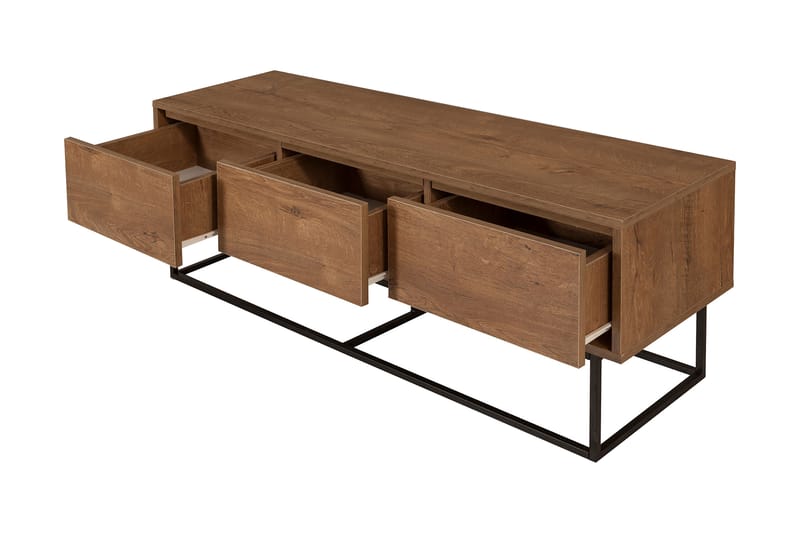 ALYKES Tv-bänk 140 cm Mörkbrun/Svart - Möbler - Vardagsrum - Tv-möbler & mediamöbler - Tv-bänkar