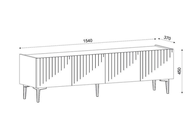 AMDEL Tv-bänk 154 cm Ljus Natur/Svart - Möbler - Vardagsrum - Tv-möbler & mediamöbler - Tv-bänkar