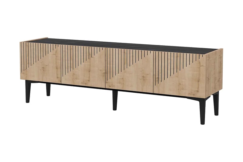 AMDEL Tv-bänk 154 cm Ljus Natur/Svart - Tv-bänkar