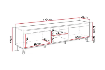 Amshyttan Tv-bänk 170 cm - Natur/Antracit - Möbler - Vardagsrum - Tv-möbler & mediamöbler - Tv-bänkar