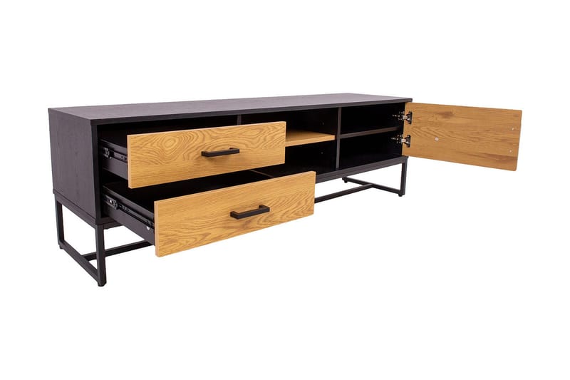 Amsterdam TV-nivå 160 cm Ek/Svart - Möbler - Vardagsrum - Tv-möbler & mediamöbler - Tv-bänkar